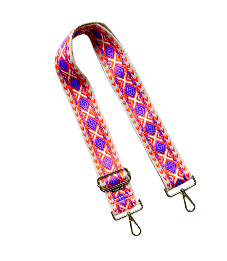 Aztec Diamond Guitar Purse Strap - 9 Colors Available