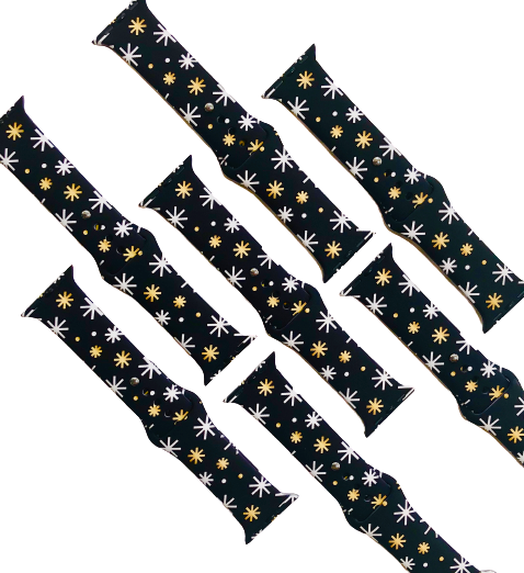 Black Gold Snowflake Apple Watch Band