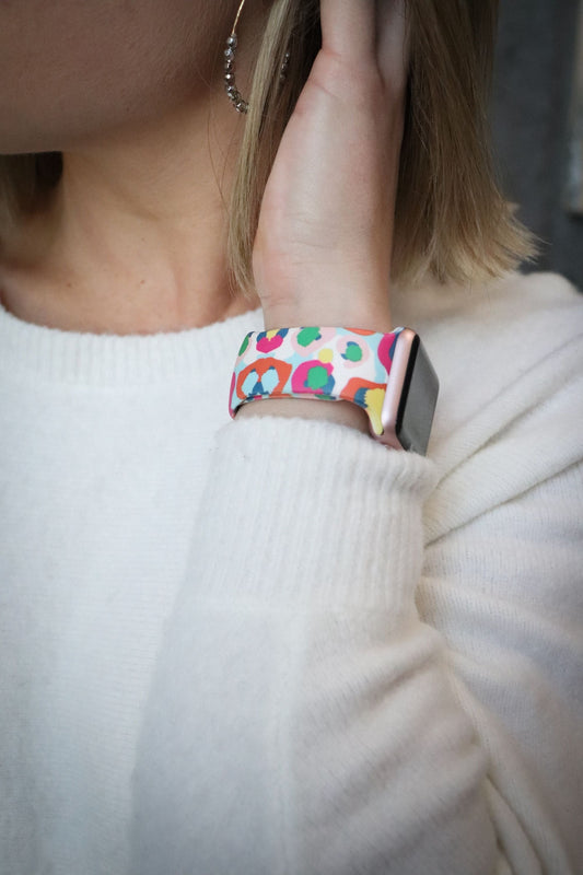 Multi Color Cheetah Apple Watch Band