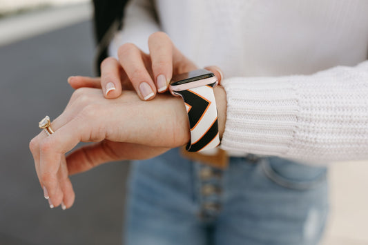 HALLOWEEN Black Orange Geometric Apple Watch Band