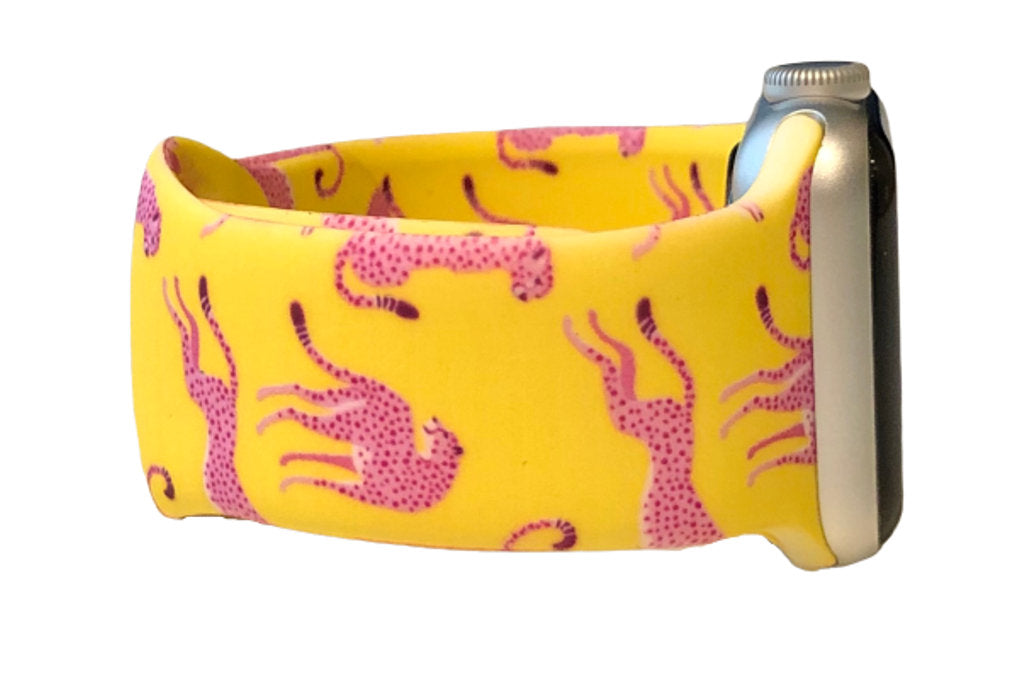 Yellow and Pink Cheetah Apple Watch Band