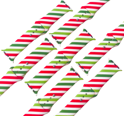 Green Red Stripe Apple Watch Band